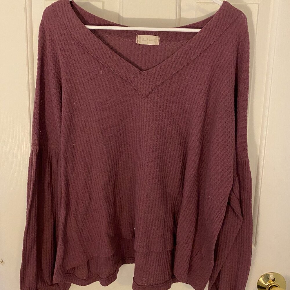 Red Altar'd State V-Neck Sweater Blouse